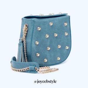 ✨SOLD! Denim Blue Vegan Leather Studded Crossbody